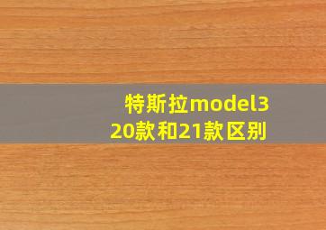 特斯拉model3 20款和21款区别